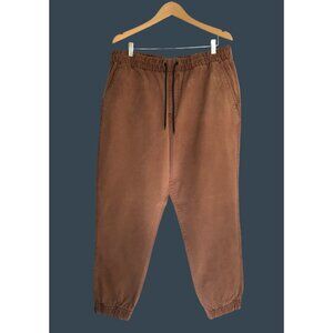 OLD NAVY-MENS BROWN ELASTIC WAIST TAPPER LEG SIDE POCKET CARGO PANTS SIZE XL